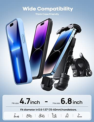 Lamicall Bike Phone Holder, Motorcycle Mount - Motorcycle Phone Holder, Handlebar Phone