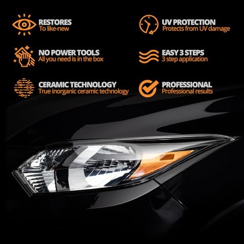CERAKOTE® Ceramic Headlight Restoration Kit – Guaranteed To Vehicle Brings Headlights Condition