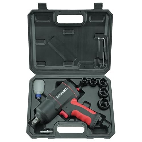 Beswell® 1/2-Inch Air Impact Wrench-1180 Foot-Pounds Max...