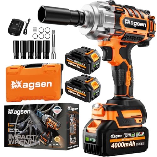 MAGSEN 1/2 inch Cordless Impact Wrench, High Torque...