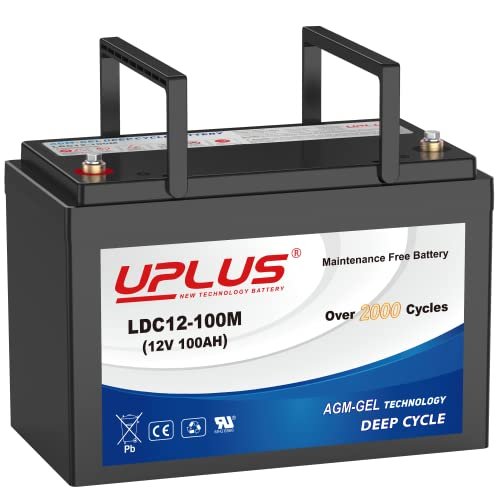 UPLUS 12V 100Ah Deep Cycle Battery, LDC12-100M Maintenance...