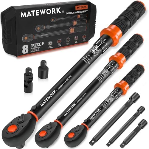 Upgraded Torque Wrench Set 8PCS, 1/4 3/8 1/2 inch Drive...