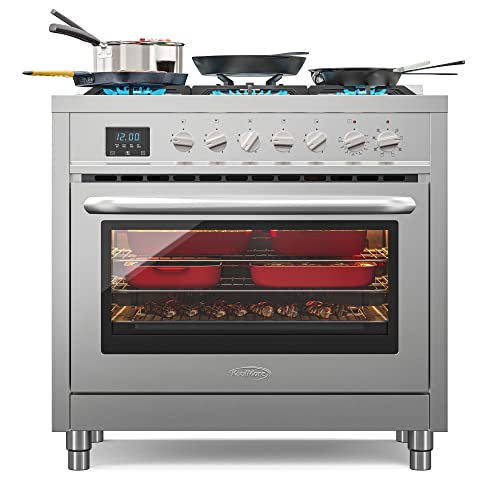 KoolMore 36 Inch Dual-Fuel Range Cooktop Stove with...