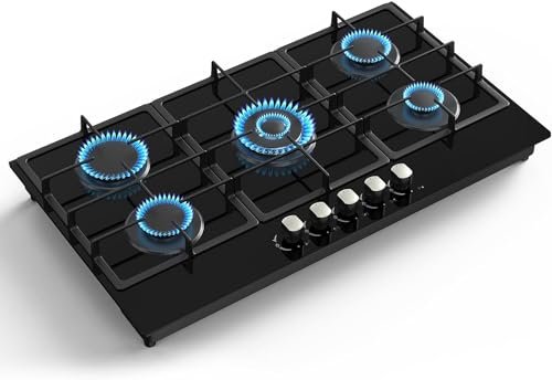 Nafewin 36 Inch Gas Cooktop Propane Stove, 5 Burner...