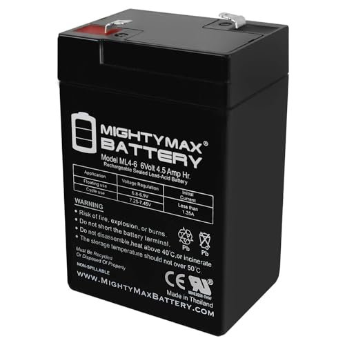 Mighty Max Battery ML4-6 - 6 Volt 4.5 AH, F1...