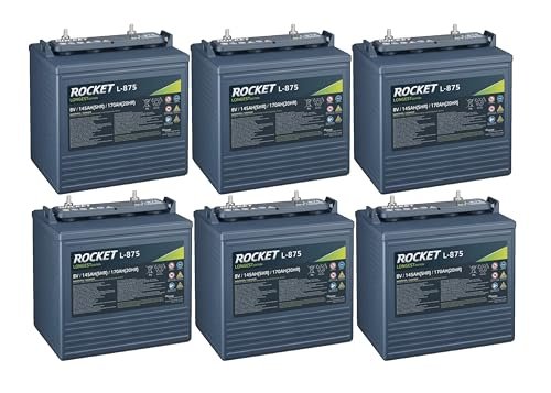 Rocket L-875 170Ah 8V Golf Cart Battery - Replaces Trojan...