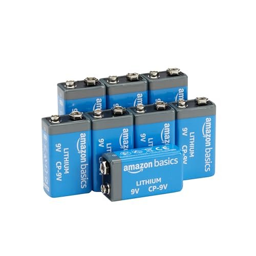 Amazon Basics 8-Pack 9 Volt Lithium High-Performance...