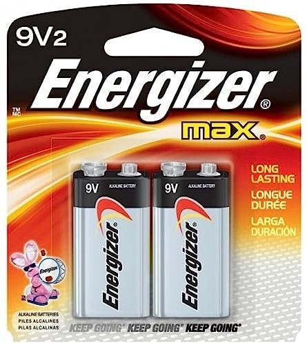 Energizer MAX 9V Batteries (2 Pack), 9 Volt Alkaline...