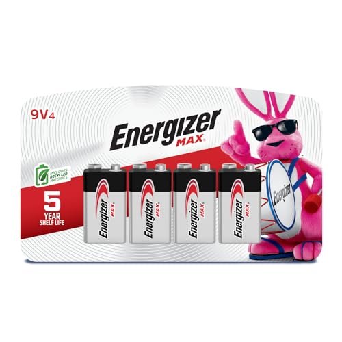 Energizer MAX 9V Batteries (4 Pack), 9 Volt Alkaline...