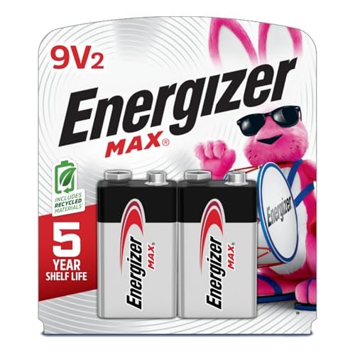 Energizer MAX 9V Batteries (2 Pack), 9 Volt Alkaline...