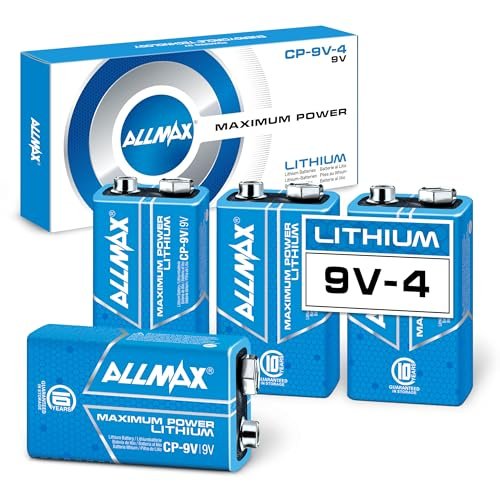 Allmax 9V Maximum Power Lithium Batteries (4 Count) –...