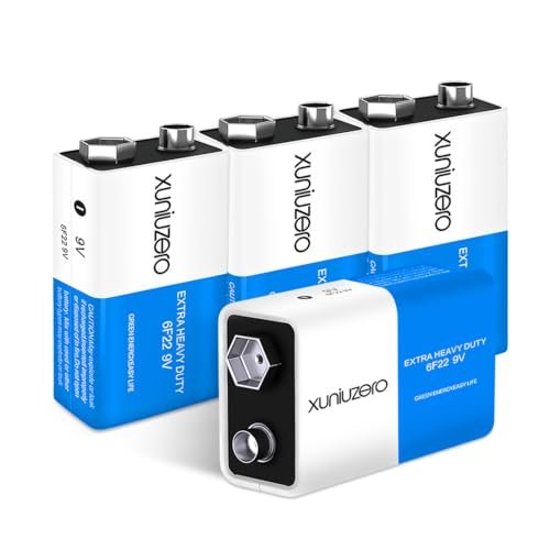 XUNIUZERO 9V Batteries Carbon 9 Volt Battery for Smoke...