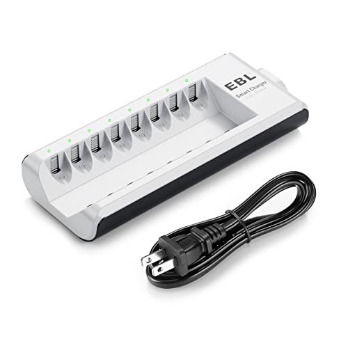 EBL AA AAA Battery Charger, 8-Bay Individual Charger for...