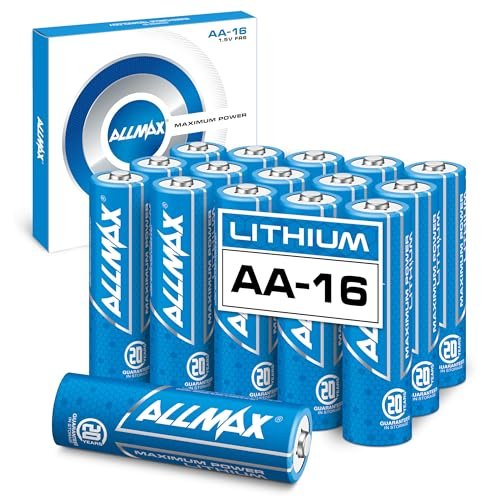Allmax AA Maximum Power Lithium Batteries (16 Count) –...