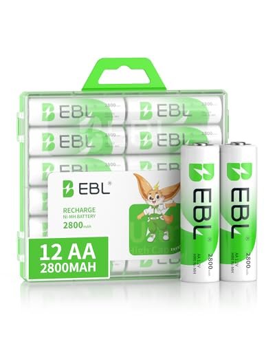 EBL Rechargeable AA Batteries 2800mAh 1.2V Ni-MH AA...