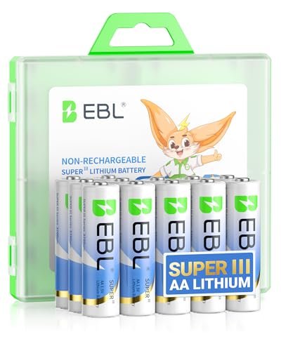 EBL AA Lithium Batteries 3700mAh, 1.5V Longest Lasting...