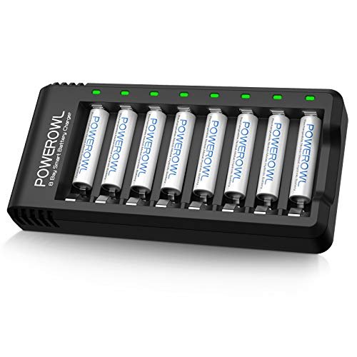 POWEROWL Rechargeable AAA Batteries with Charger, Advanced...
