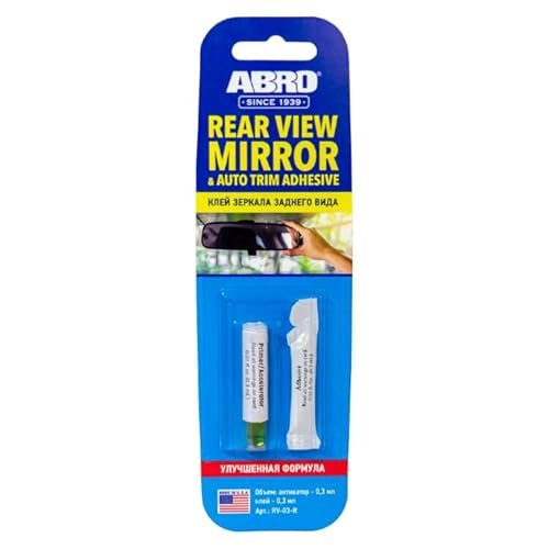 ABRO Rear View Mirror Adhesive, Two-Step Application,...