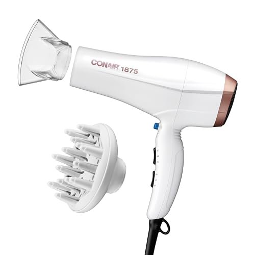 Conair Double Ceramic Hair Dryer, 1875W Blow Dryer with...