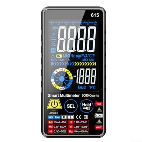 Reliable Smart Touch ACDC Multimeter Model 615 Suitable for...