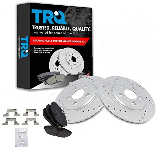 TRQ Rear Performance Brake Pad & Rotor Kit Brake Pads...
