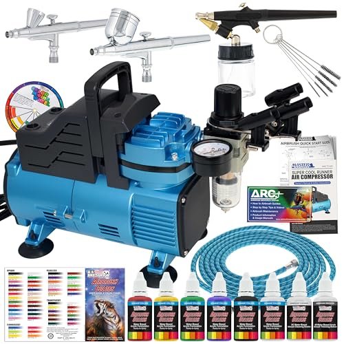 Master Airbrush Cool Runner Dual Fan Air Compressor...