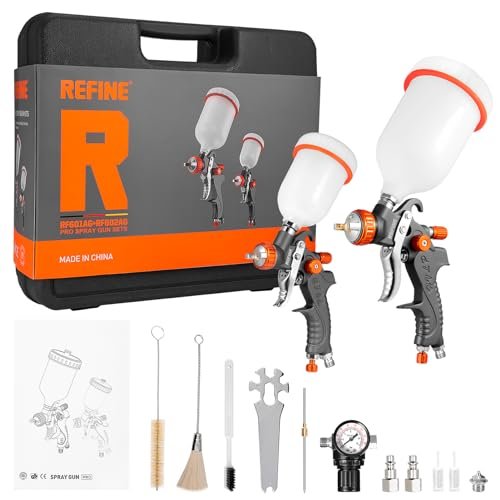 REFINE HVLP Air Gravity Spray Gun Sets, 2-Spray Paint...