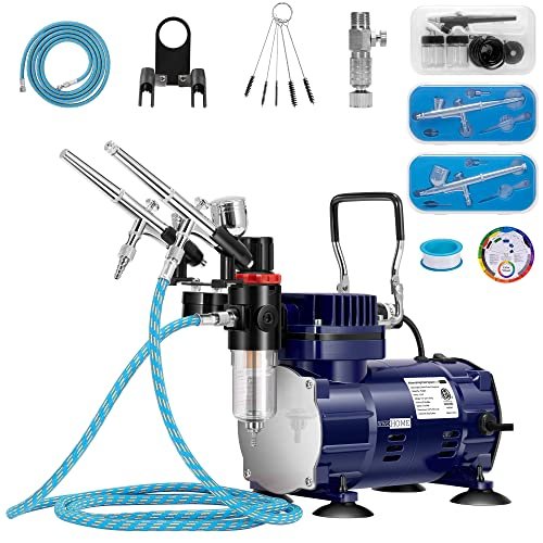 VIVOHOME Airbrush Kit with Professional Air Compressor and...