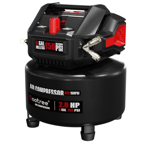 8 Gallon Portable Air Compressor, Max 150PSI Oil Free Air...