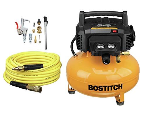 BOSTITCH Air Compressor Kit, Oil-Free, 6 Gallon, 150 PSI...