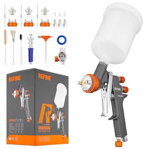 REFINE Air Spray Gun, Auto Paint Gun with 1.4/1.8/2.0mm...