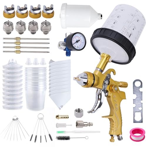 Zeinlenx HVLP Spray Gun with 10Pcs 600ML Disposable Paint...
