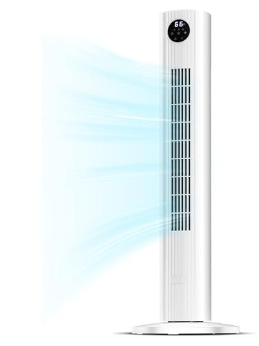 Tower Fan for Bedroom, Standing Bladeless Fan that Blows...