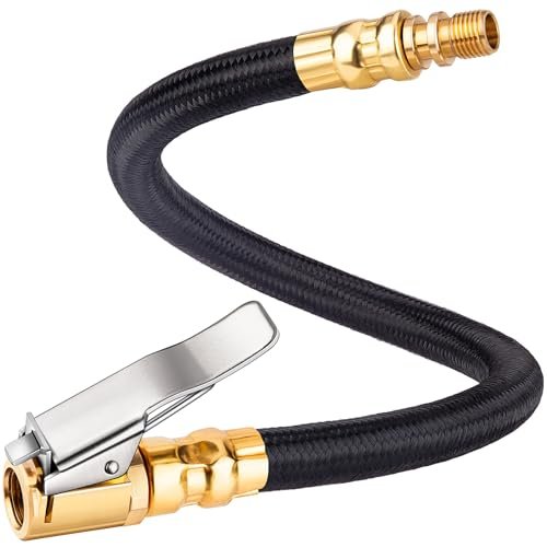 LUMITECO 12'' Tire Inflator Extension Hose, Tyre Pump...