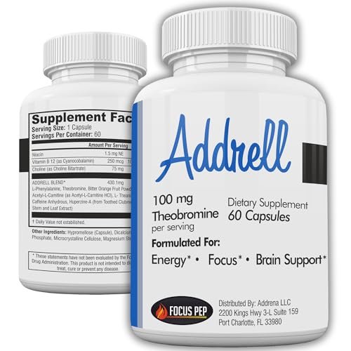 Focus Pep Addrell Energy Stimulant Pills- Natural Nootropic...