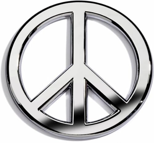 Classic Chrome Peace Sign Logo - Metal Car Emblem by...