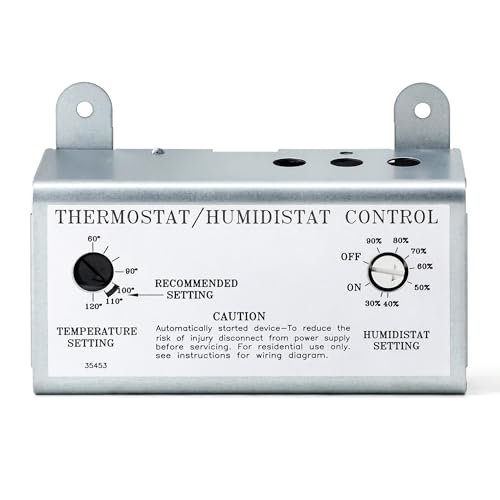 Hipoilk Attic Fan Thermostat and Humidistat, Adjustable...