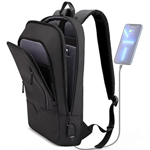 hk Backpack for Men Business Slim Backpack with USB...