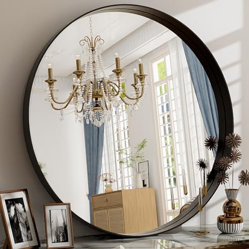 24 Inch Round Bathroom Mirror - Wall Mounted Circle...