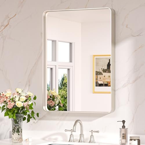 Keonjinn 22 x 30 Brushed Nickel Bathroom Mirrors for Over...
