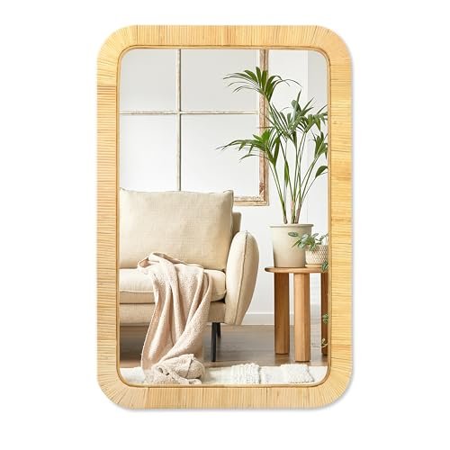 PERFNIQUE Rattan Mirror, 36'' x 24