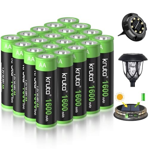Kruta 20-Pack Rechargeable AA Batteries Pre-Charged,...