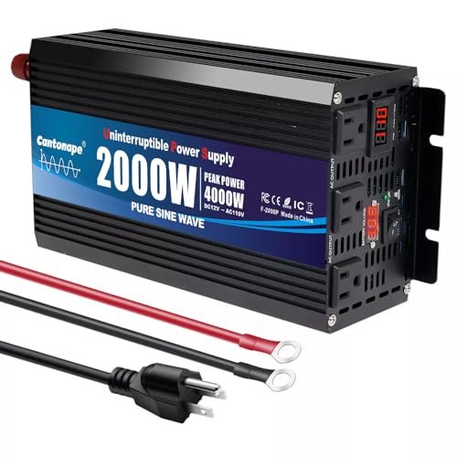 Cantonape 2000W Sump Pump Backup Battery System, Automatic...