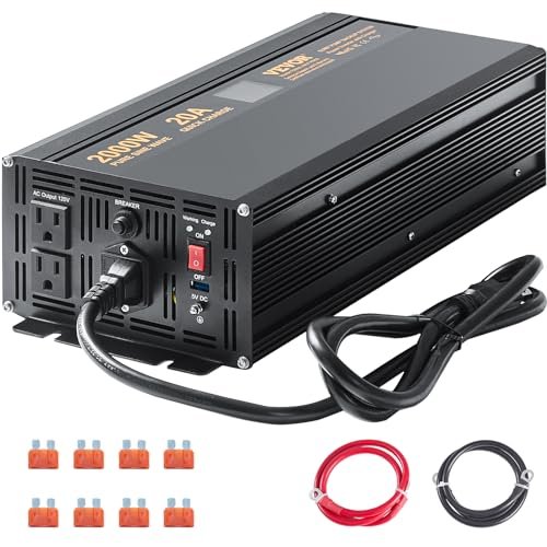 VEVOR 2000W Sump Pump Battery Backup with LCD,...