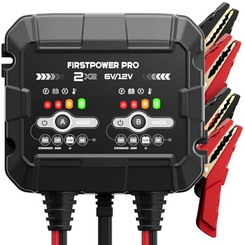 2-Bank, 4A (2A/Bank) Trickle Charger for Car Battery, 12V...