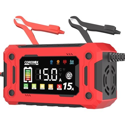 COREBOX Car Battery Charger 12V 15Amp,Support...