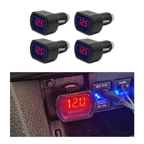 Suvnie 4 PCS Car LED Cigarette Lighter Voltmeter, DC 12V...