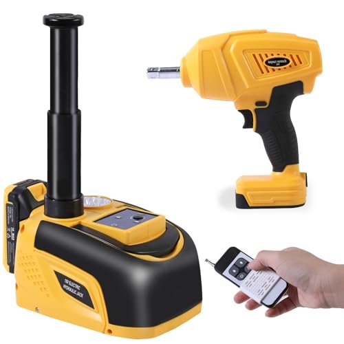 EFFIROSO Battery Powered Electric Car Jack Kit with Wrench...