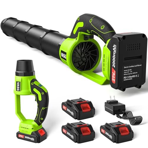 VASG Leaf Blower Cordless, 3 x 21V Batteries & Fast...