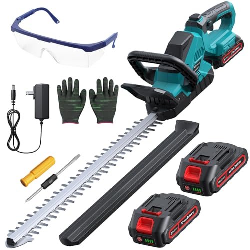 20'' Hedge Trimmer Cordless with Battery, Electric Handheld...